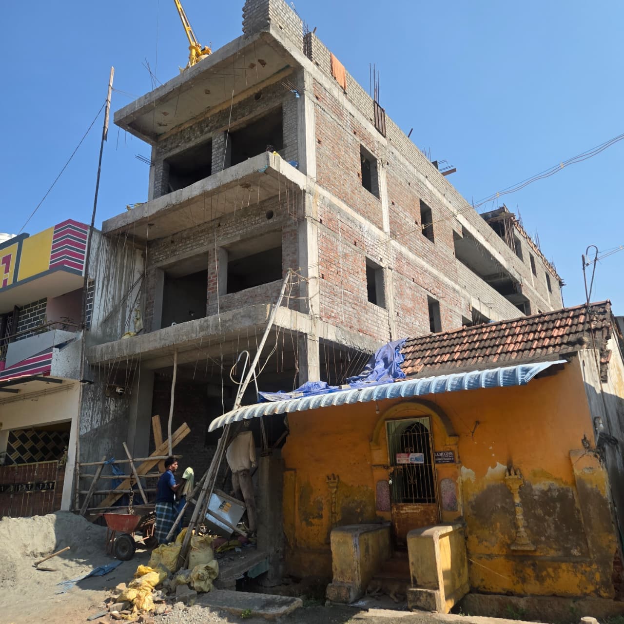 Padmavathy Apartments — completed building photographed on site
